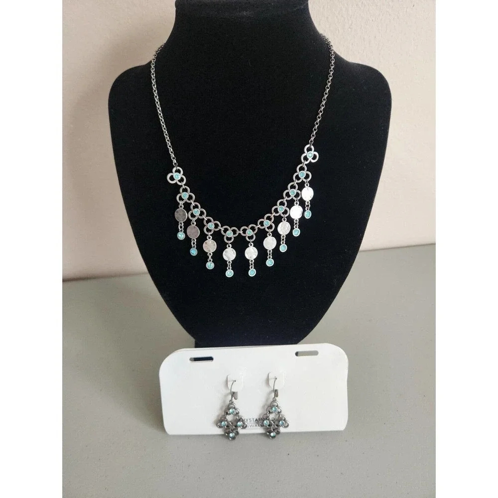 NWT Swarovski Crystallized 5480100 Necklace W/Earrings Set $129